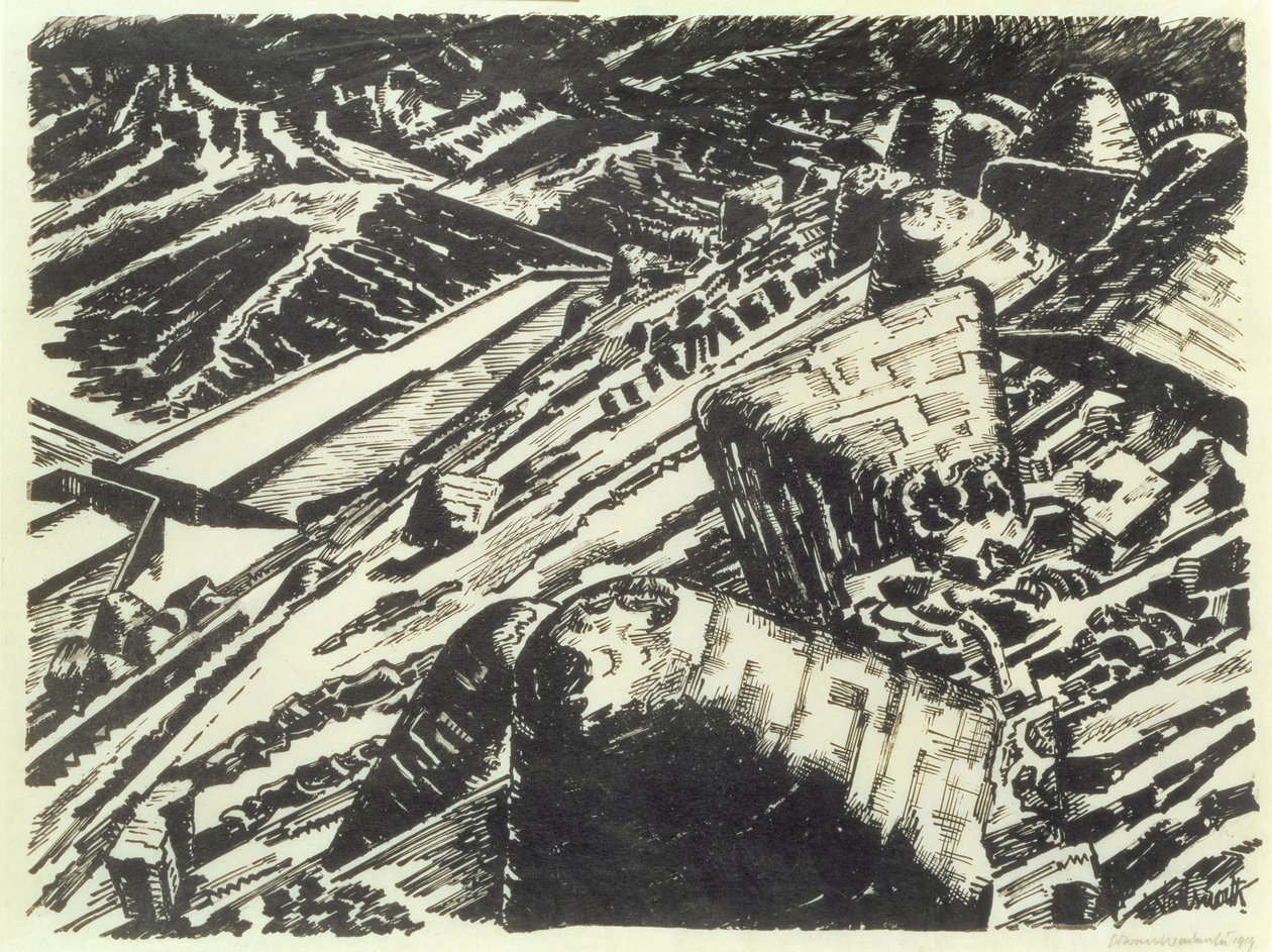 Merőkanál Salak, Öregdomb alkotó: Edward Alexander Wadsworth