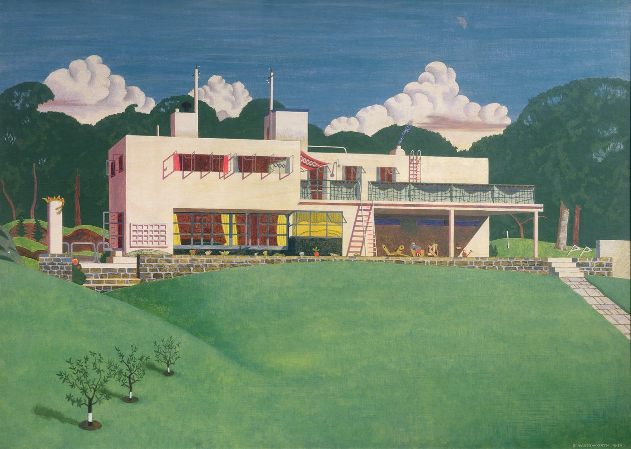 Pen Pits, Sir Arthur és Lady Bliss vidéki rezidenciája alkotó: Edward Alexander Wadsworth