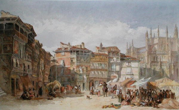 Segovia, Spanyolország (akvarell papíron) alkotó: Edward Angelo Goodall