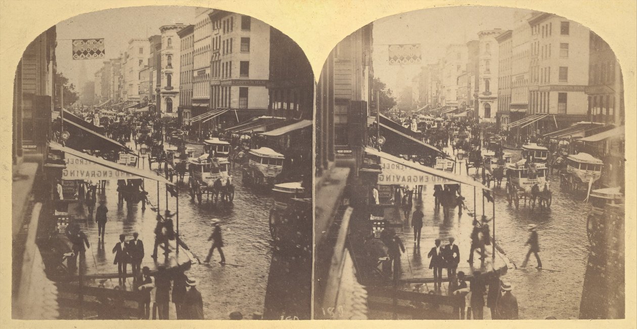 Broadway egy esős napon, 1859. alkotó: Edward Anthony