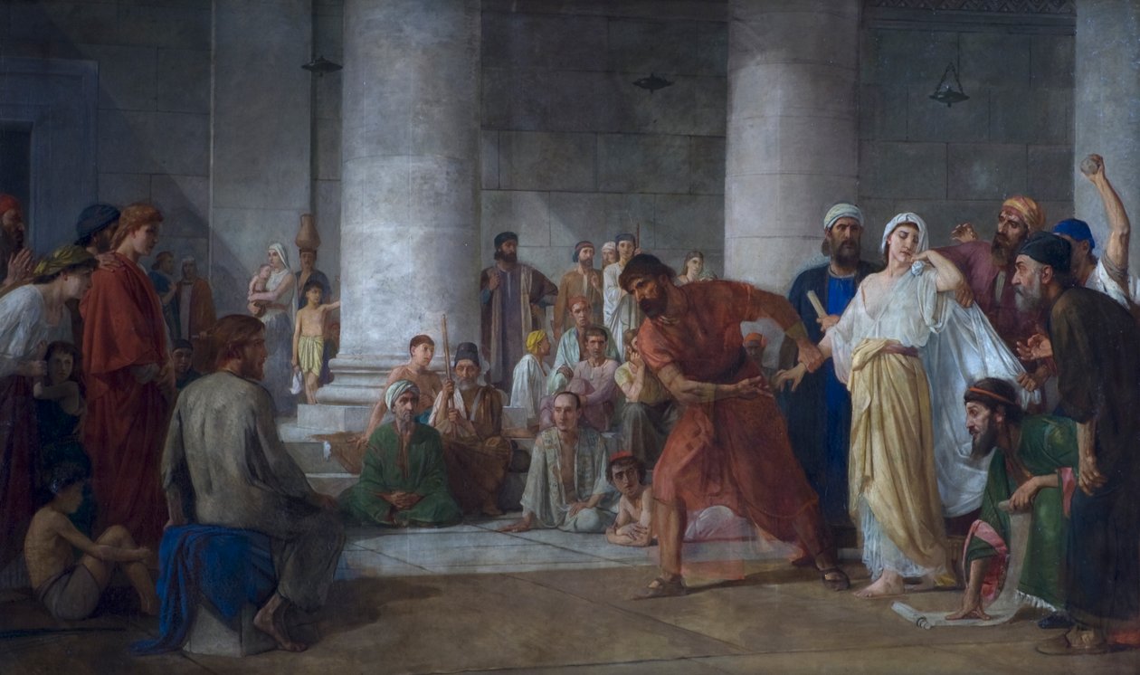 A házasságtörésen elkövetett nő, 1860 után (olaj, vászon) alkotó: Edward Armitage