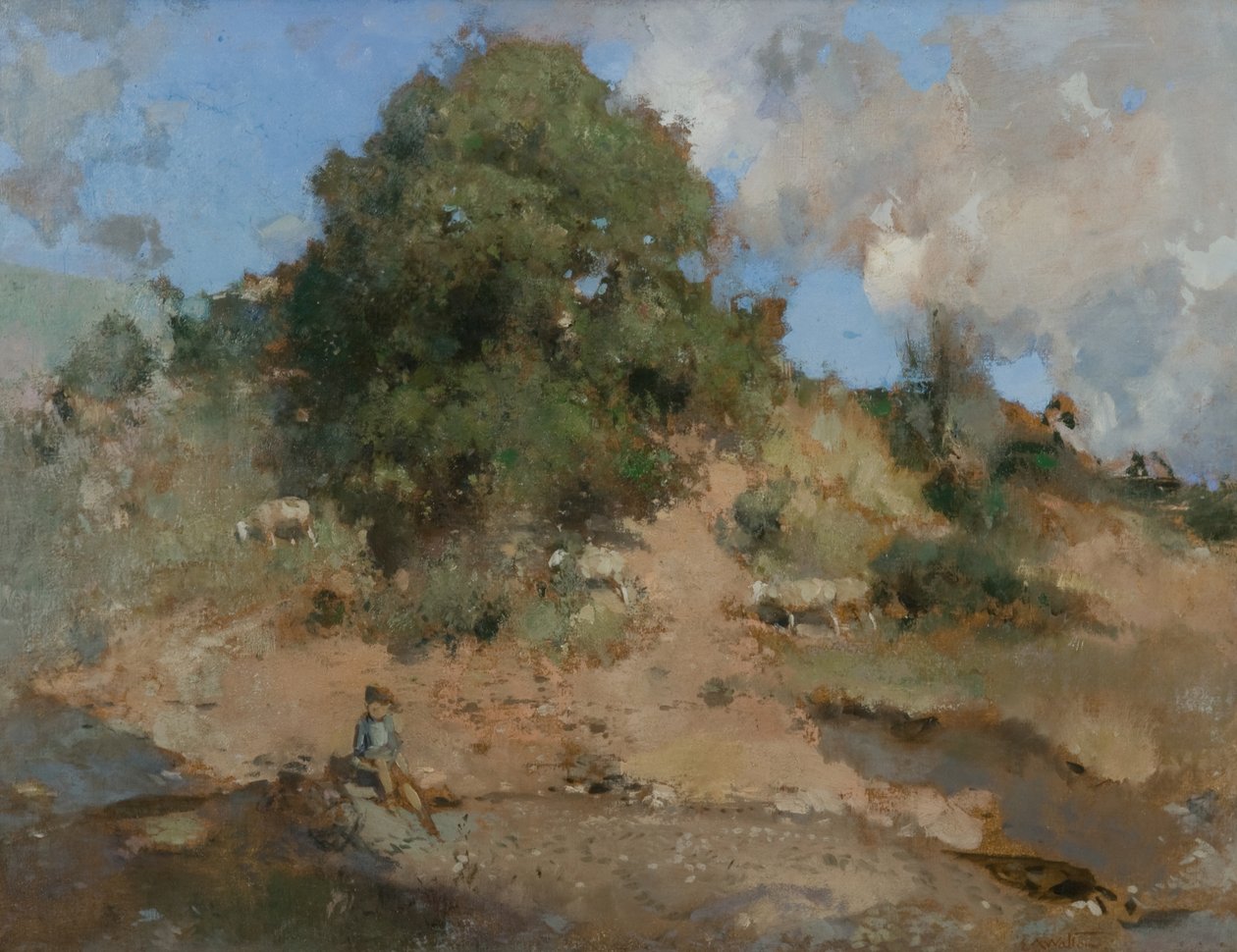 Hawthorn Bank, 1910 körül (olaj, vászon) alkotó: Edward Arthur Walton