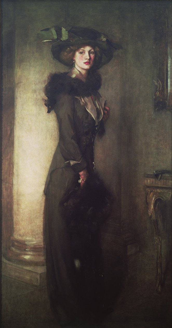 A hódkalap, 1912 körül alkotó: Edward Arthur Walton