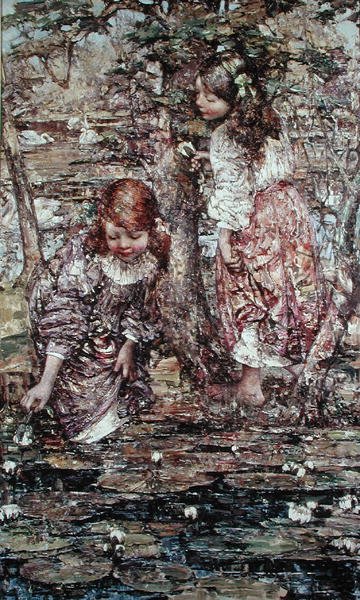 Liliomok gyűjtése alkotó: Edward Atkinson Hornel