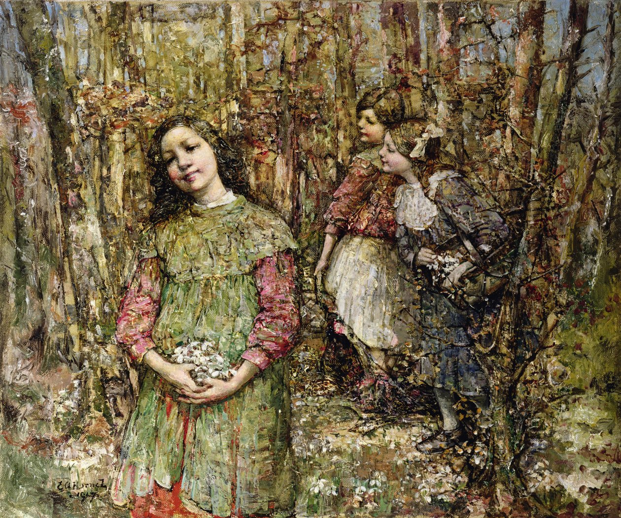 Hóvirágok gyűjtése alkotó: Edward Atkinson Hornel