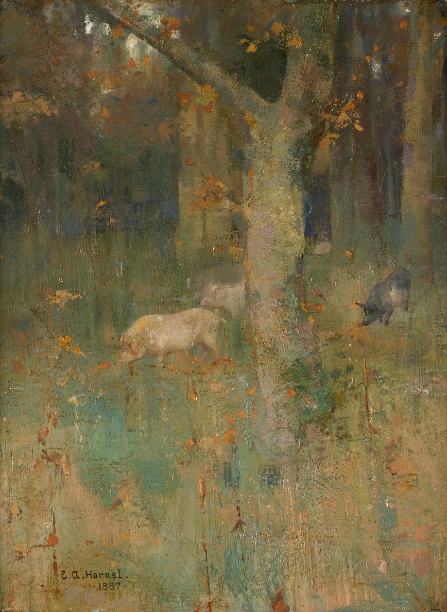 Disznók az erdőben alkotó: Edward Atkinson Hornel