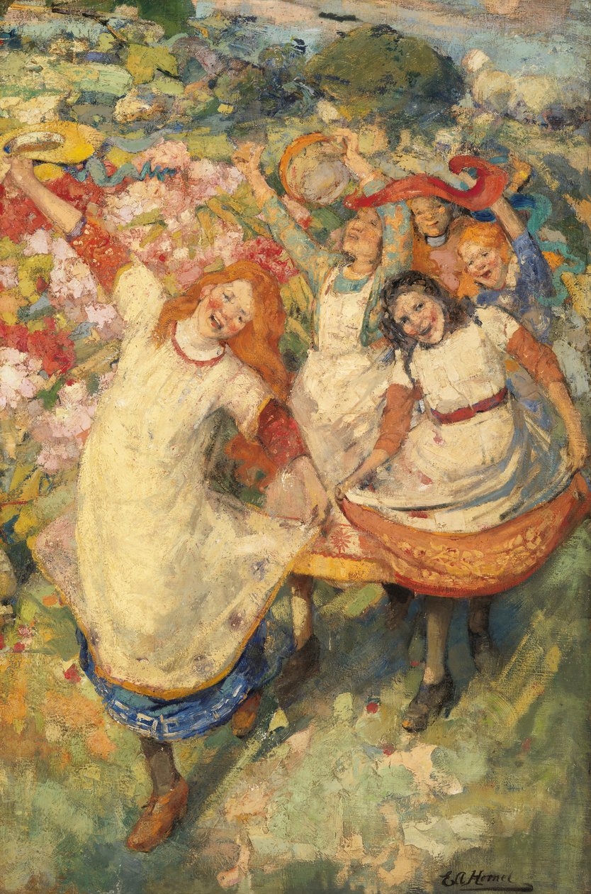 A tavasz tánca (olaj, vászon) alkotó: Edward Atkinson Hornel