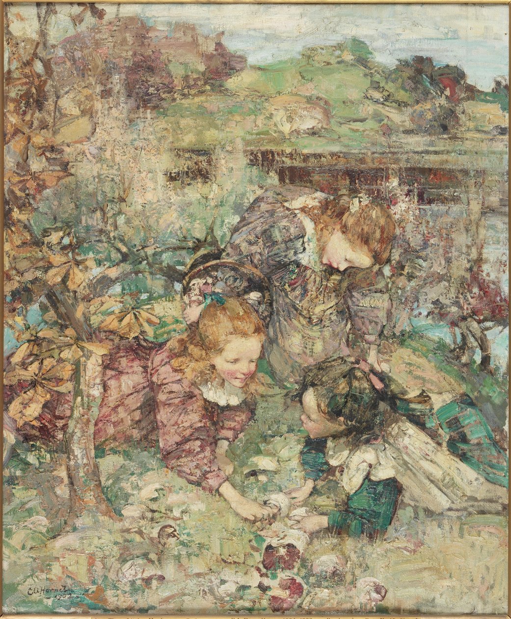 A kis gombagyűjtők alkotó: Edward Atkinson Hornel