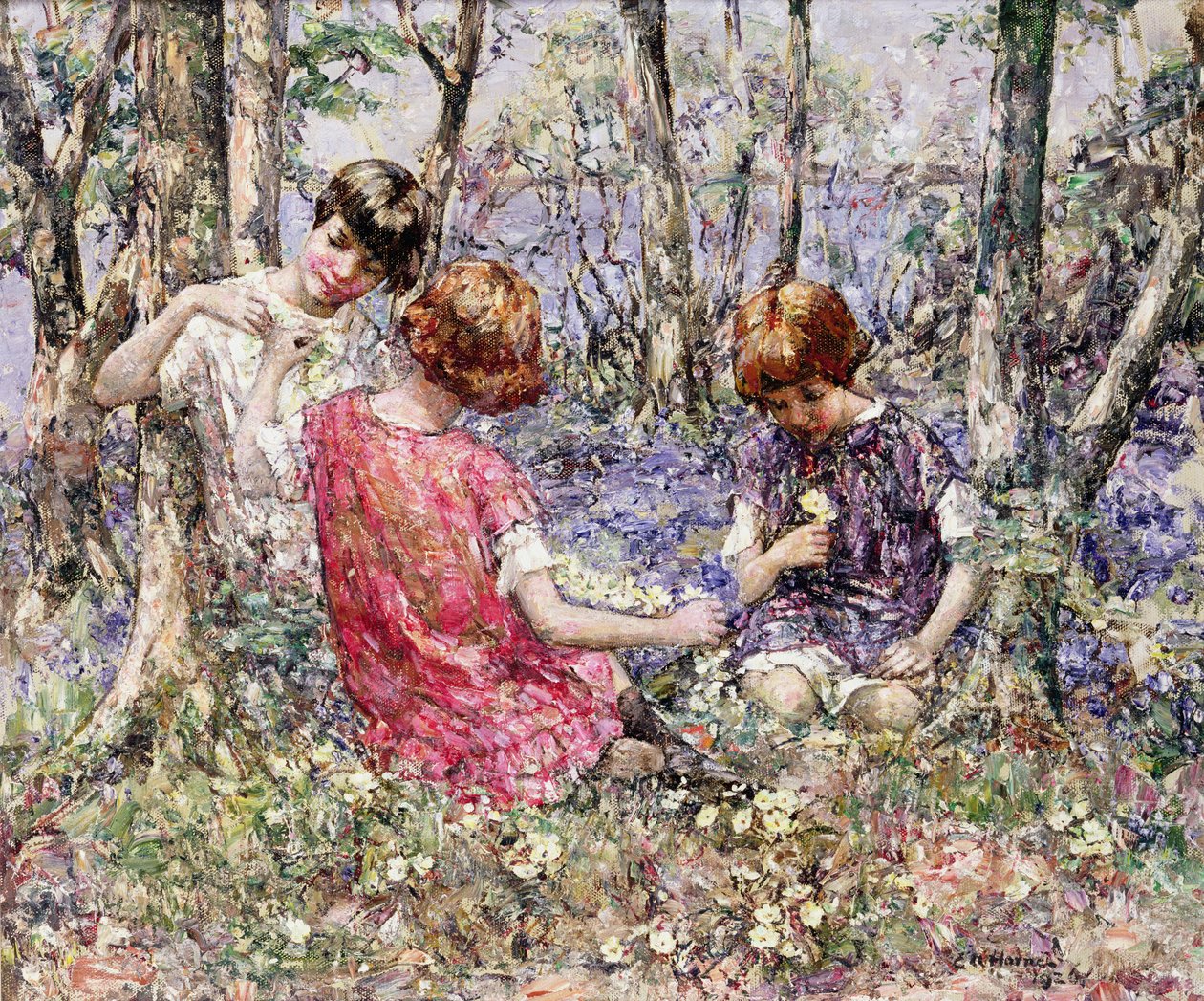 The Primrose Chain (olaj, vászon) alkotó: Edward Atkinson Hornel