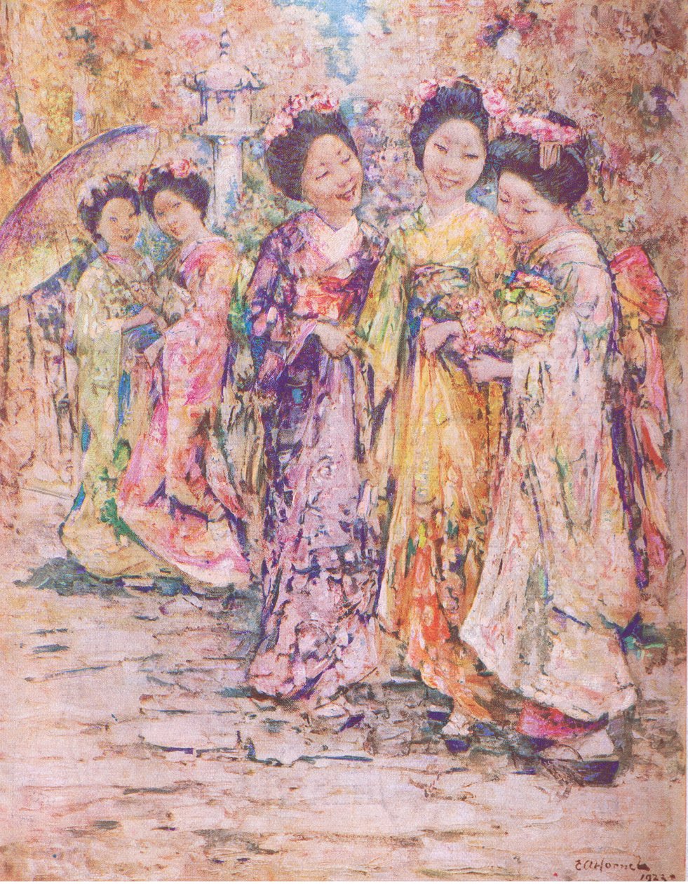 A sétány, Kiotó, illusztráció a My Magazine-ból alkotó: Edward Atkinson Hornel