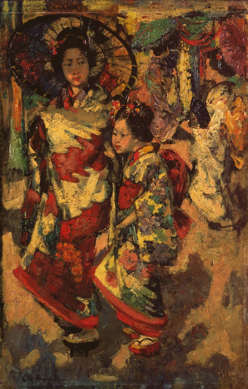 Két gésa lány alkotó: Edward Atkinson Hornel