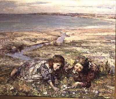 Két lány a tengerparton alkotó: Edward Atkinson Hornel