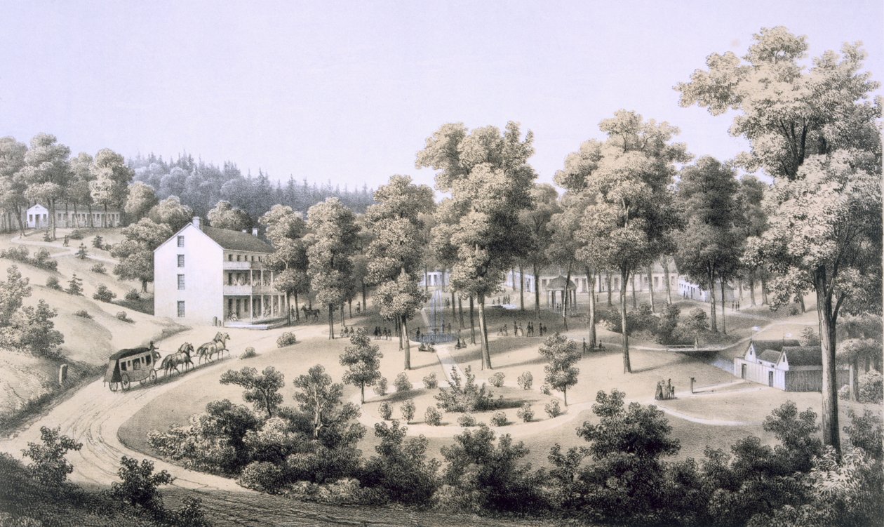 Stribling Springs, Spa Village, Augusta Country, 1858 alkotó: Edward Beyer
