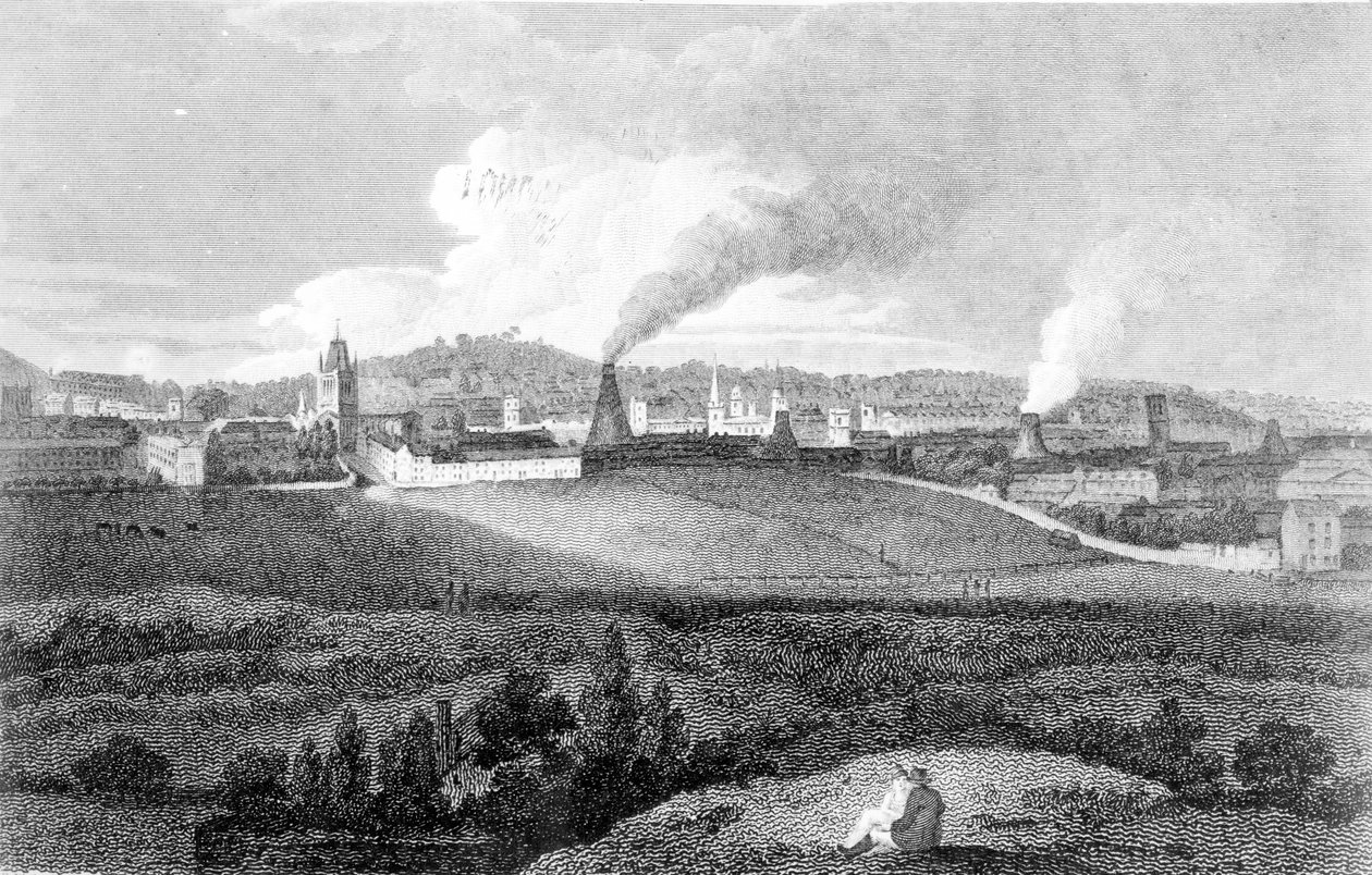 Bristol kilátása a Pile Hill felől, Heath vésette, kocsma. John Agg, 1809 alkotó: Edward Bird