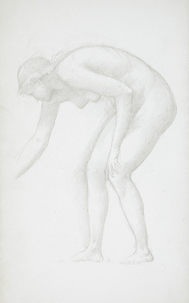 Hajlongó meztelen nő alkotó: Edward Burne-Jones