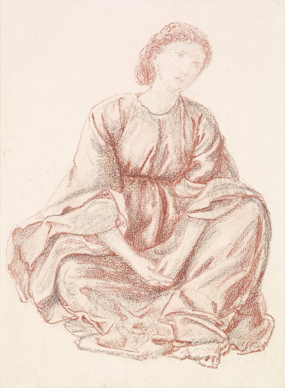 Zöld nyár – Drapériatanulmány a központi figurának alkotó: Edward Burne Jones