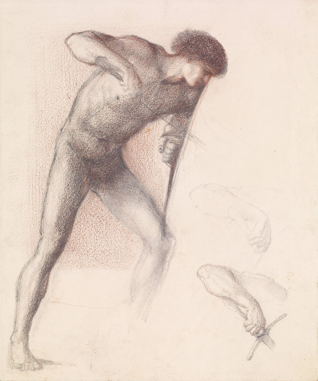 Szent György sorozat – Férfi akt – Tanulmány Szent Györgyről a „Szent György megöli a sárkányt” c. alkotó: Edward Burne-Jones