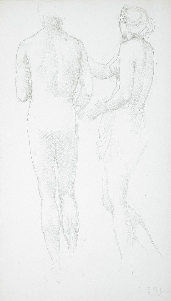 Két meztelen alak hátulról nézve alkotó: Edward Burne-Jones