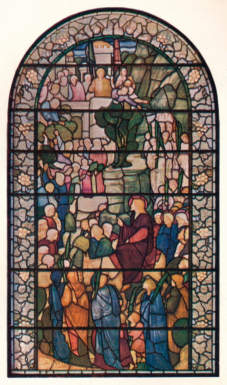 Christs Entry Into Jeruzsálem, ablak a Szent Péter-templomban, Vere Street, London, 1883 alkotó: Edward Burne Jones