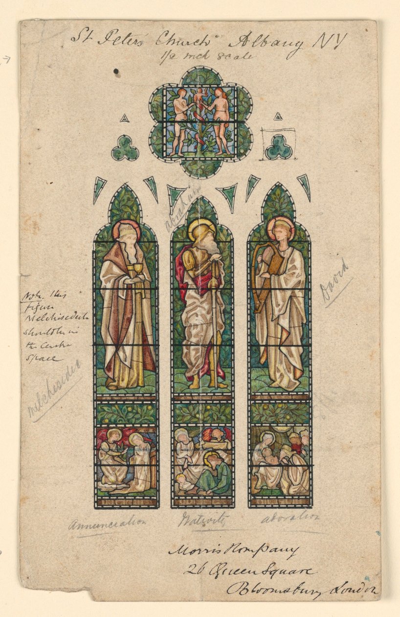 Rajz, Szent Péter-templom, Alb, 1870 körül. alkotó: Edward Burne Jones