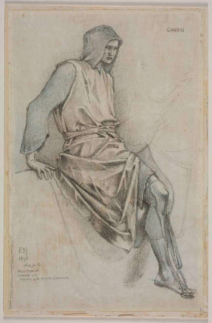 Tanulmány Gawain kudarcáról a Szent Grál kárpitokból alkotó: Edward Burne Jones