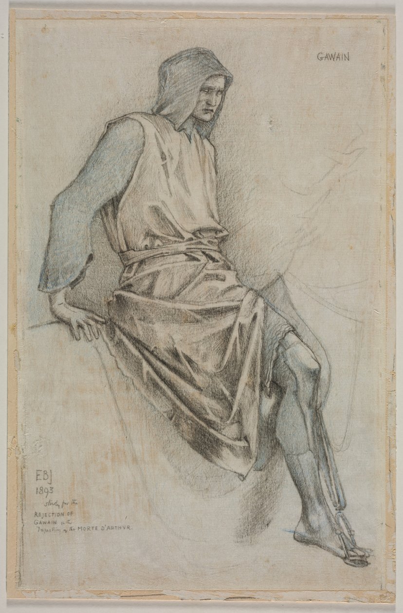 Tanulmány Gawain kudarcáról a Szent Grál kárpitokból, 1893. alkotó: Edward Burne Jones