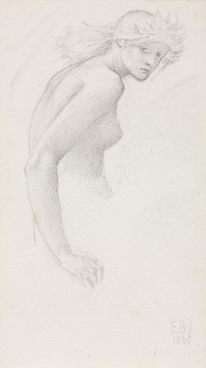 Tanulmány egy női alakról, 1885. alkotó: Edward Burne Jones
