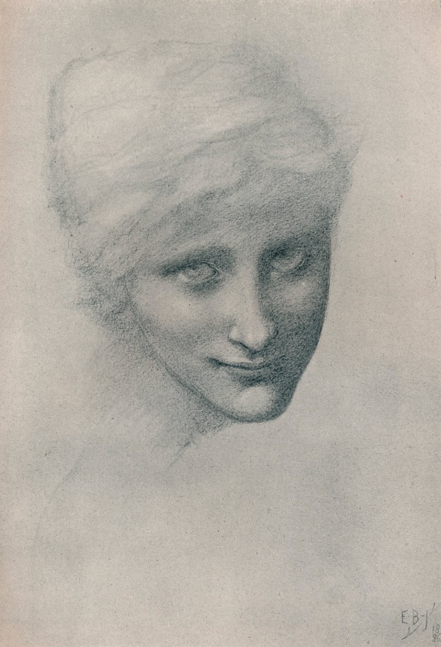 Tanulmány a sellőről, A tenger mélyén, 1886 alkotó: Edward Burne Jones