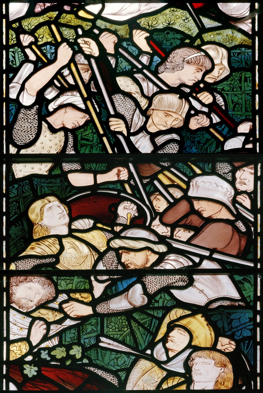 A Beth Horon-i csata, 1862-3 (ólomüveg) alkotó: Edward Burne Jones