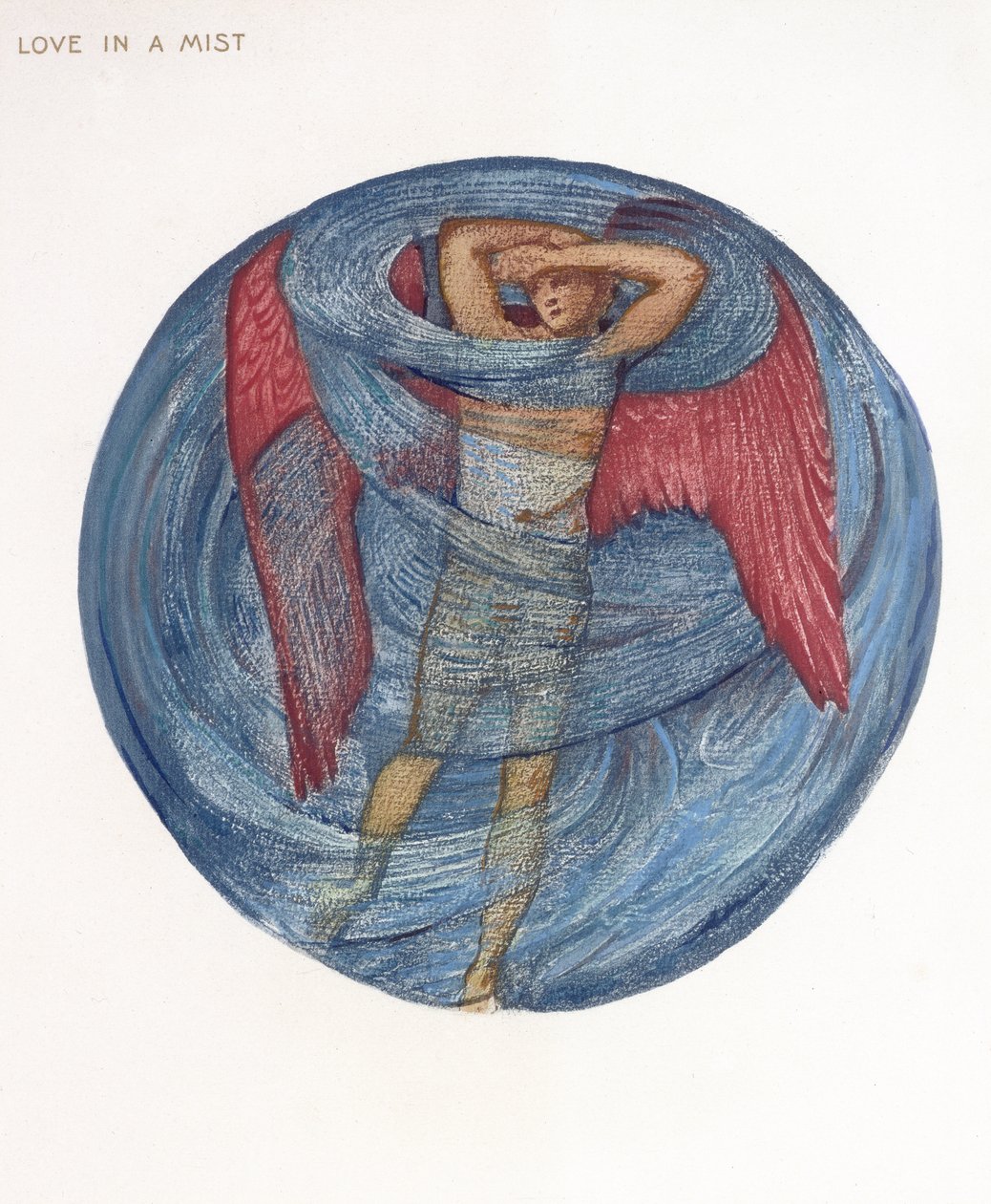 Virágos könyv: I. Szerelem ködben, 1905 (litho gouache papíron) alkotó: Edward Burne Jones