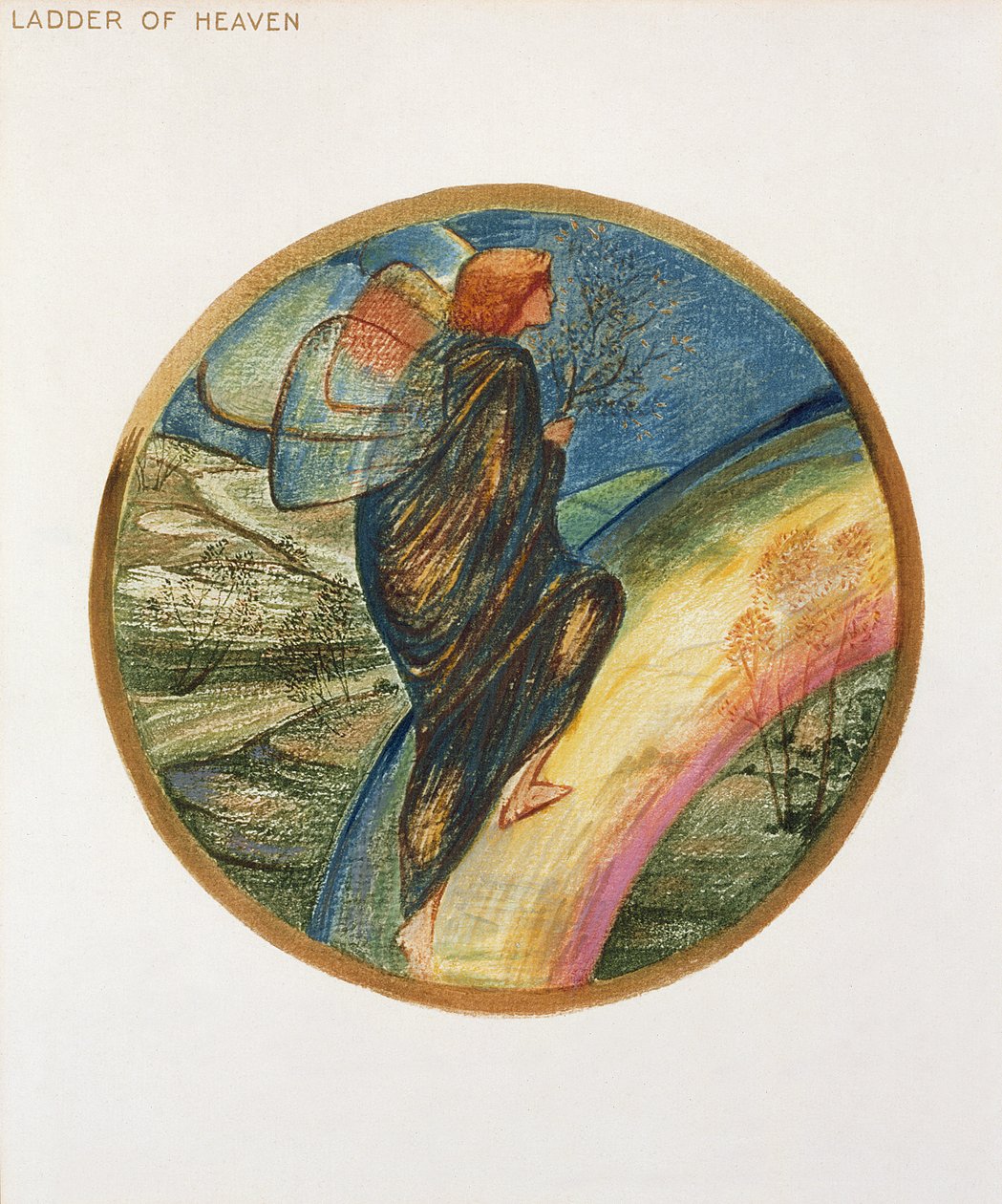 A virágkönyv: XII. Mennyei létra, 1905 (litográfia gouache-val, papír) alkotó: Edward Burne Jones