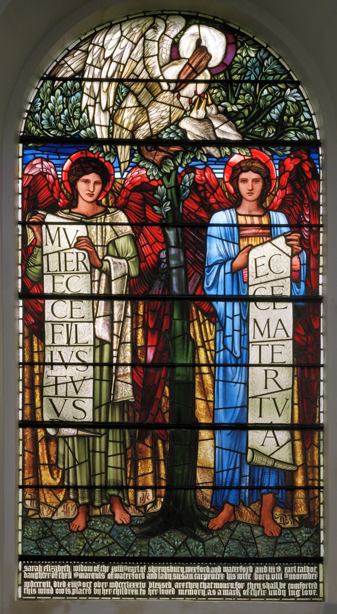 A Pelikán jámborságában és angyalok tekercsekkel, 1890 alkotó: Edward Burne Jones