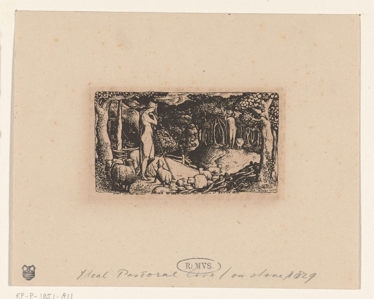 Vidéki élet Ideális lelkipásztori élet alkotó: Edward Calvert (signed by artist)