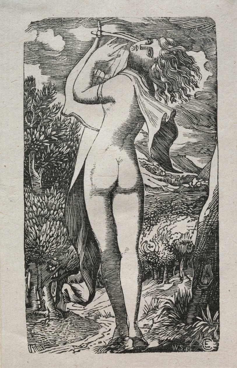 Bacchante vagy A játékos a lírán, 1829. alkotó: Edward Calvert