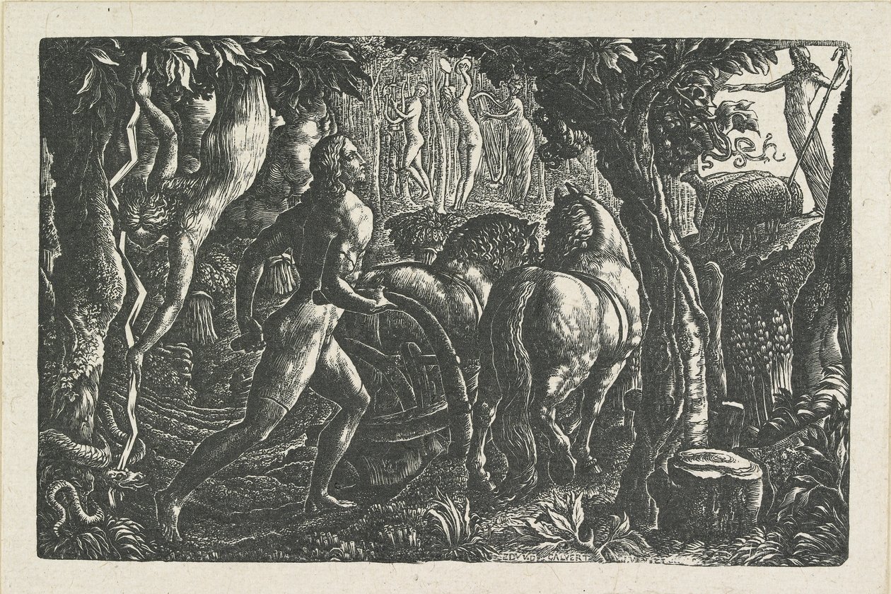 A szántóember: Keresztény az élet utolsó barázdáját szántja, 1827 alkotó: Edward Calvert