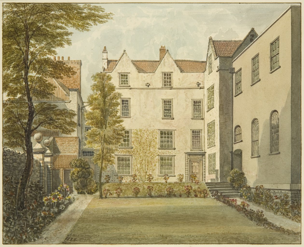 A büntetés-végrehajtási intézet kertje, Magdalen Lane (ceruza és akvarell papíron) alkotó: Edward Cashin
