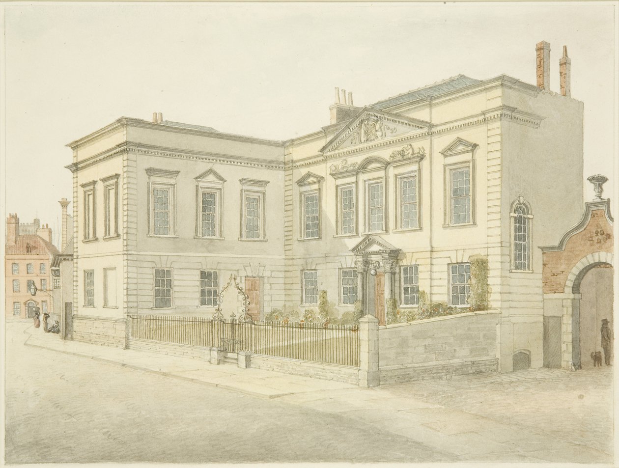 A Bristol Városi Könyvtár, King Street (ceruza és akvarell papíron) alkotó: Edward Cashin