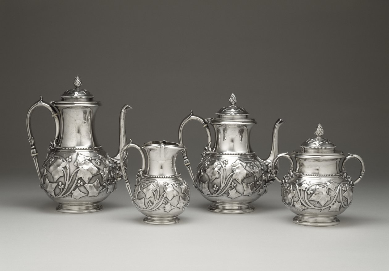 Kávé és Tea szolgáltatás, c. 1856-1859 (ezüst és elefántcsont) alkotó: Edward Chandler Moore