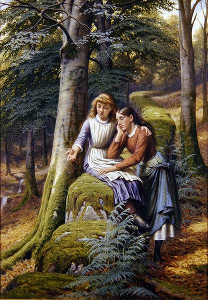 Két lány egy tájban alkotó: Edward Charles Barnes
