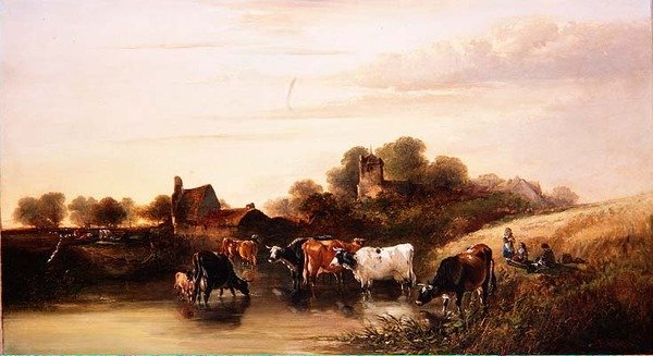 The Watering Place, jelenet Devonshire-ben alkotó: Edward Charles Williams
