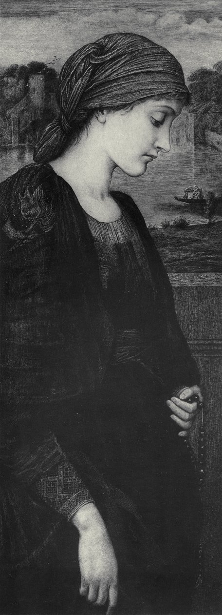 A Vestal lángja, 1887 körül (perselybe nyomtatott rézkarc) alkotó: Edward Coley (after) Burne Jones