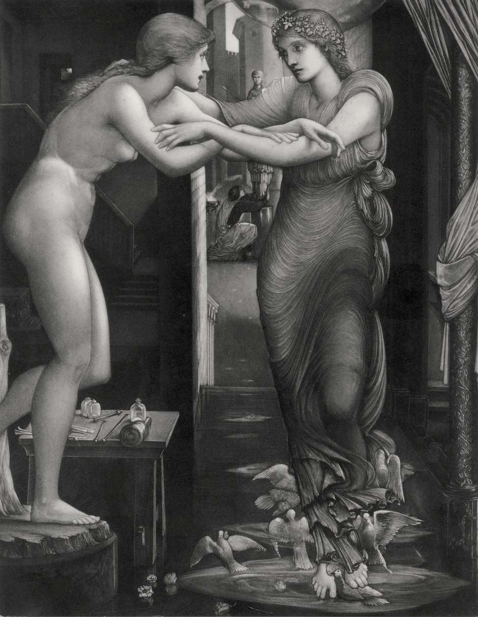 Galatea születése, 1885 körül (mezzotint Indiai papíron) alkotó: Edward Coley (after) Burne Jones