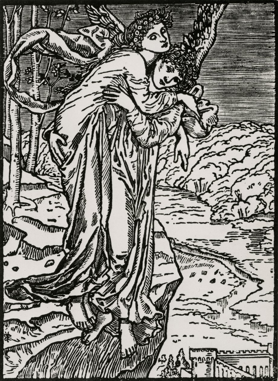 Zephyr és Psyche alkotó: Edward Coley (after) Burne Jones