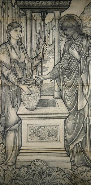 Krisztus a szamáriai asszonnyal a kútnál (ceruza) alkotó: Edward Coley Burne Jones
