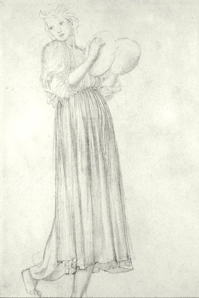 Cimbalmos lány (ceruza, papír) alkotó: Edward Coley Burne Jones