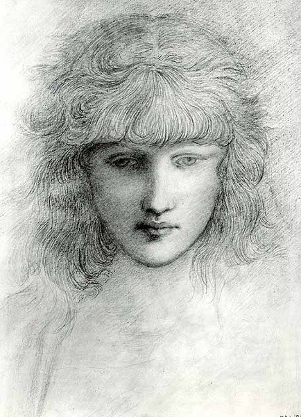 Egy lány feje alkotó: Edward Coley Burne Jones