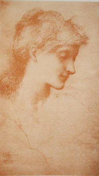 Egy fiatal nő feje alkotó: Edward Coley Burne Jones