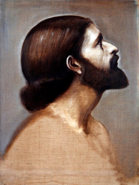 Cophetua király arcképe, 1883-84 körül (olaj, alapozatlan vászon) alkotó: Edward Coley Burne Jones
