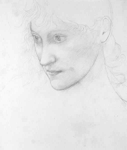 Laura Tennant portréja (ceruza, papír) alkotó: Edward Coley Burne Jones