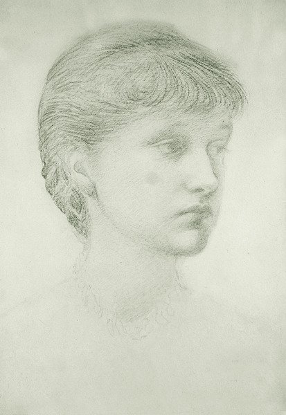Madeleine Wyndham portréja (zöld kréta papíron) alkotó: Edward Coley Burne Jones